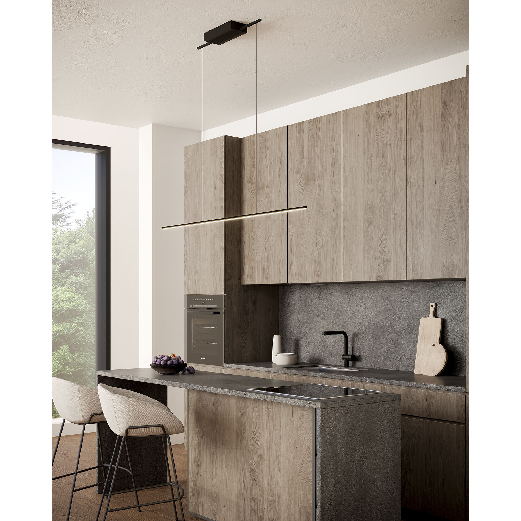 Vega Minor LED 60 inch Black Linear Pendant Ceiling Light